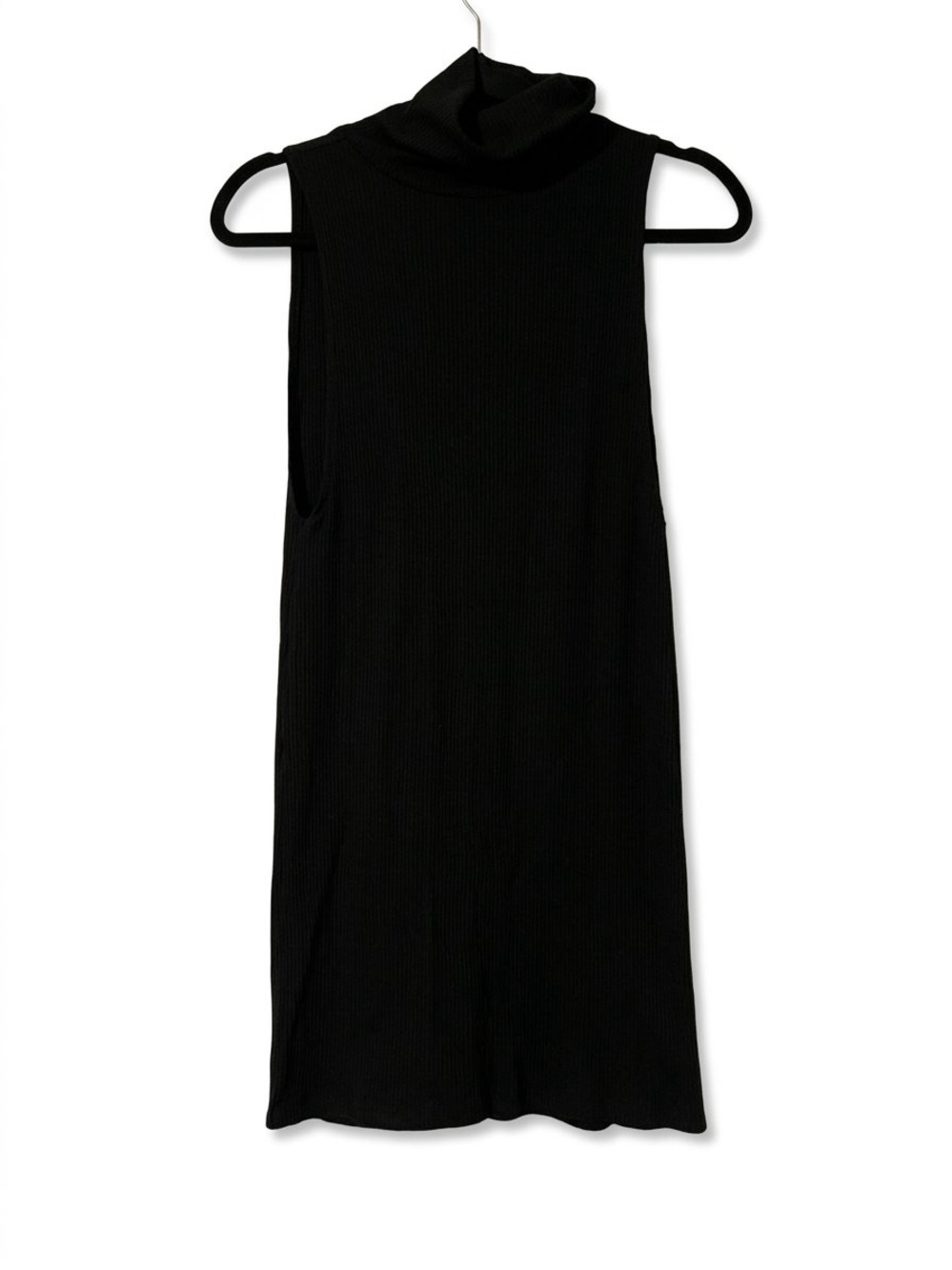 Reformation Ribbed High Neck Dress in Black Size XS Like New